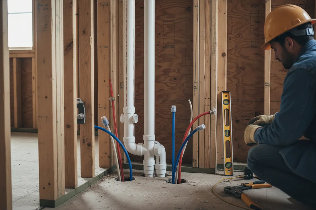Drain and supply rough-in during Toilet Repair and Installation in Marble Canyon